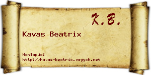Kavas Beatrix névjegykártya